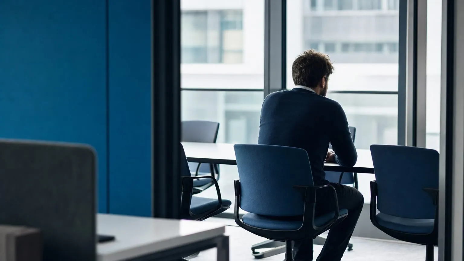 Burn-out rupture conventionnelle : salle de réunion vide en entreprise
