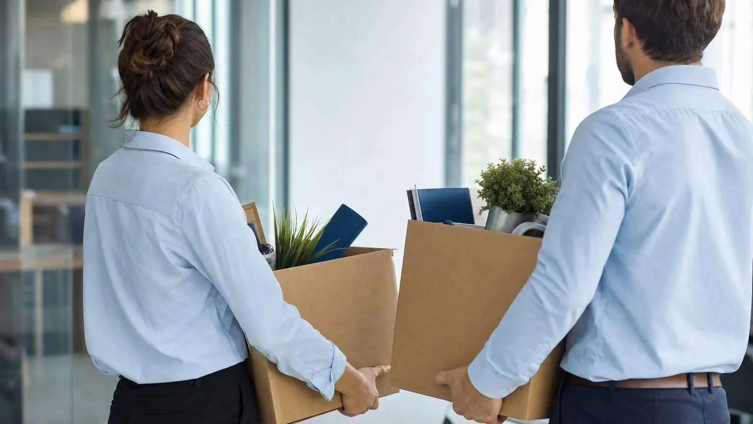 Démission pour rapprochement de conjoint : couple chargeant des cartons de déménagement